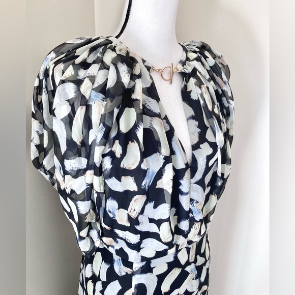 NWT Eloquii Chiffon Ruched Maxi Dress Size 18 - Picture 8 of 11